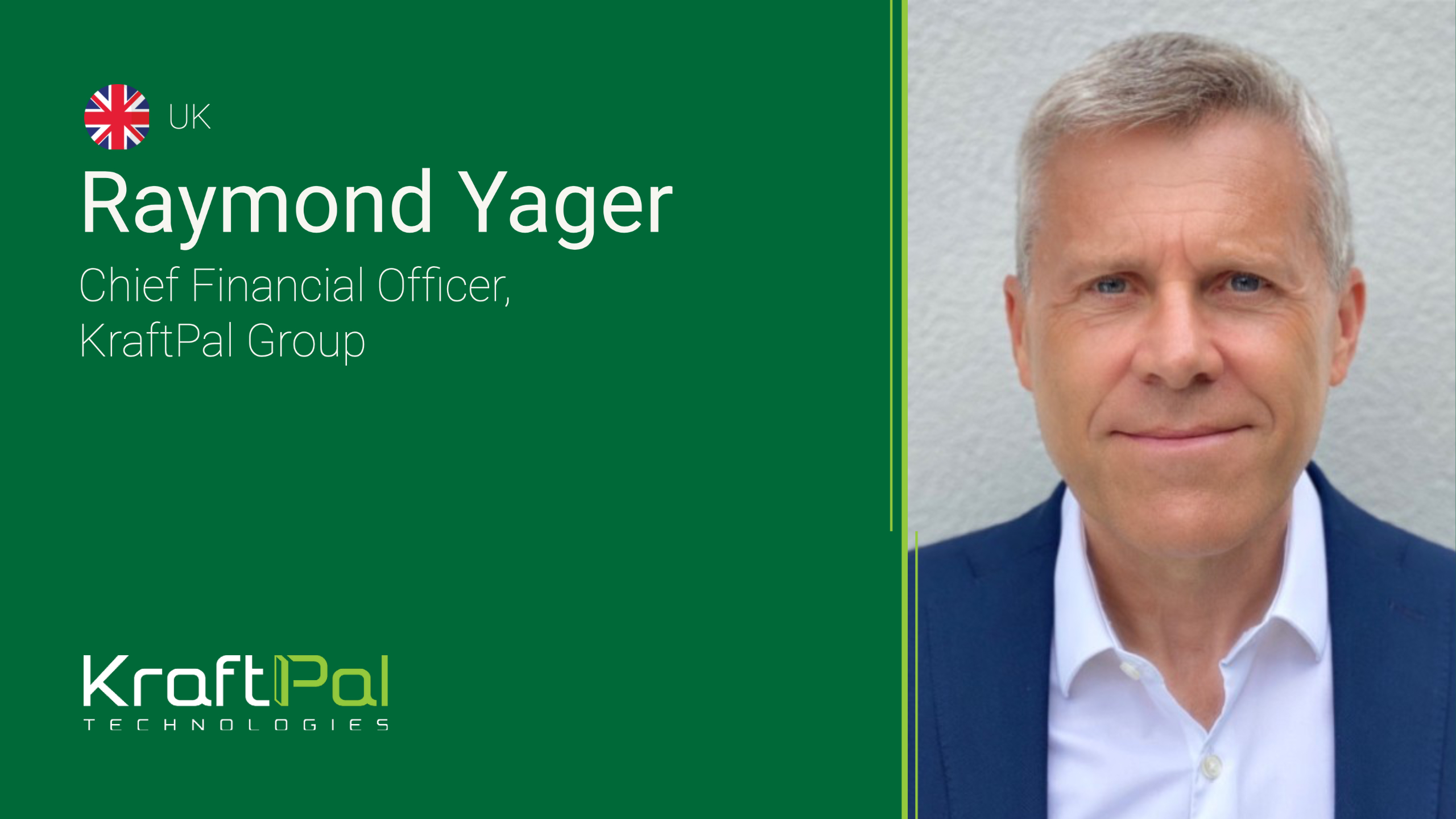 KraftPal Technologies Announces Raymond Yager as New Chief Financial Officer